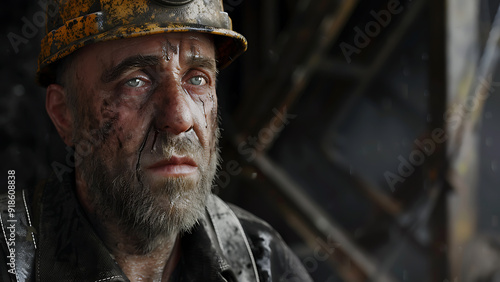 Portrayal of Elderly Miner in Harsh Working Conditions