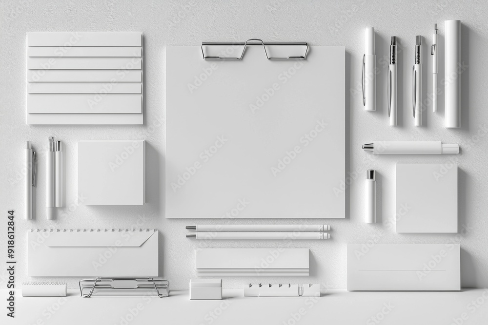 Realistic blank stationery set mockup isolated created with generative ai Realistic blank stationery set mockup isolated created with generative ai