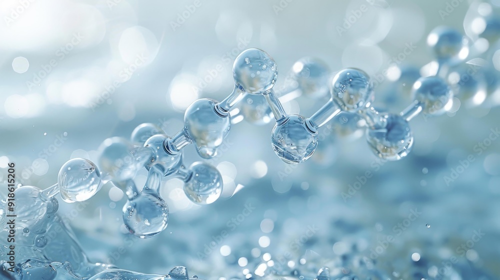 Water molecule close-up - generative ai Water molecule close-up - generative ai