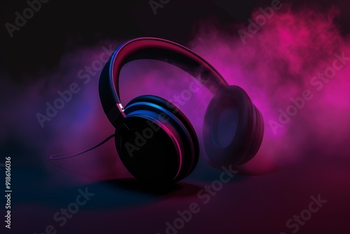 pair of headphones with smoke coming out of them, Stylish headphone PNGs for audio-centric graphics photo