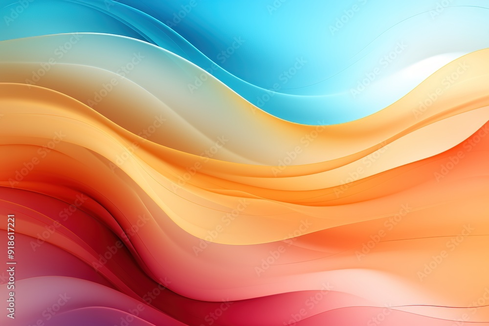 Abstract wavy background with blue, yellow, orange, red and pink colors. Abstract wavy background with blue, yellow, orange, red and pink colors.
