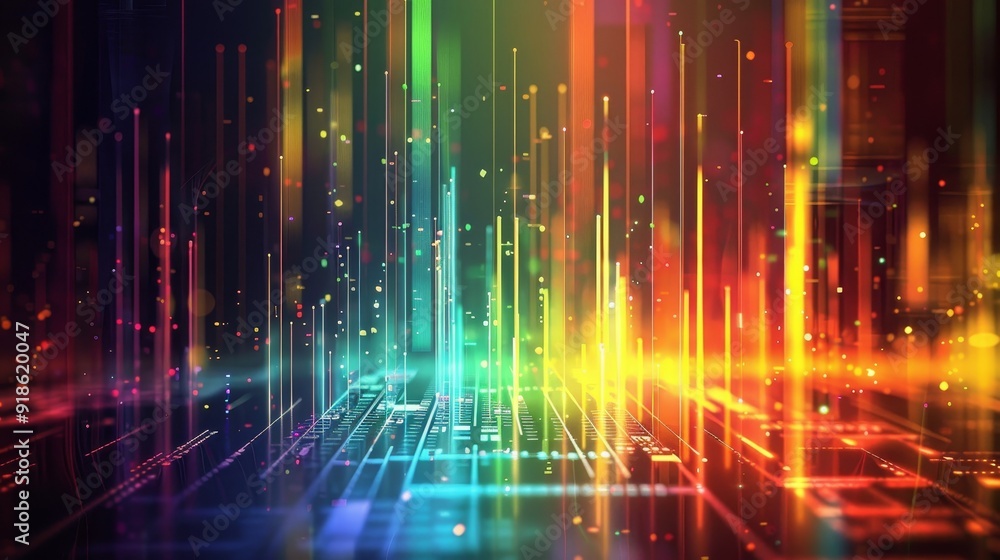 Digital Cosmos Vibrant Data Visualization in Technicolor Hues Digital Cosmos Vibrant Data Visualization in Technicolor Hues