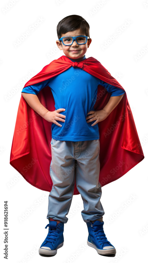 Young boy in superhero costume with cape, pretending to be powerful and brave Young boy in superhero costume with cape, pretending to be powerful and brave