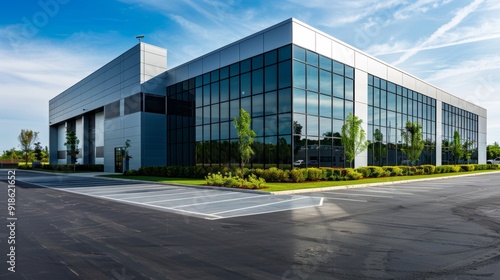 Sunlit Industrial Complex Modern Design and Efficiency in Action
