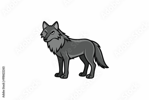 Gray Wolf Silhouette | Endangered Species USA Geometric, Line Art, Kawaii Cartoon | Vector Logo & Clipart