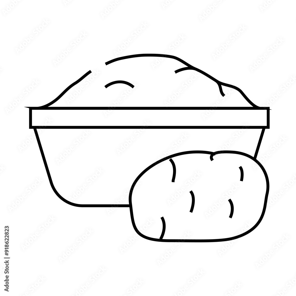 starch potato line icon vector. starch potato sign. isolated contour symbol black illustration starch potato line icon vector. starch potato sign. isolated contour symbol black illustration