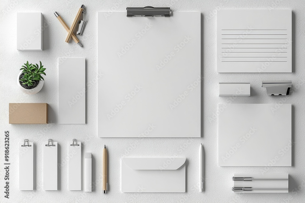 Realistic blank stationery set mockup isolated created with generative ai Realistic blank stationery set mockup isolated created with generative ai