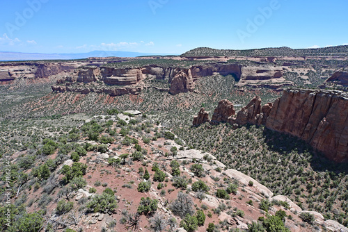 Scenic view in Colorado National Monument near Fruita, Colorado on clear sunny summer day. photo