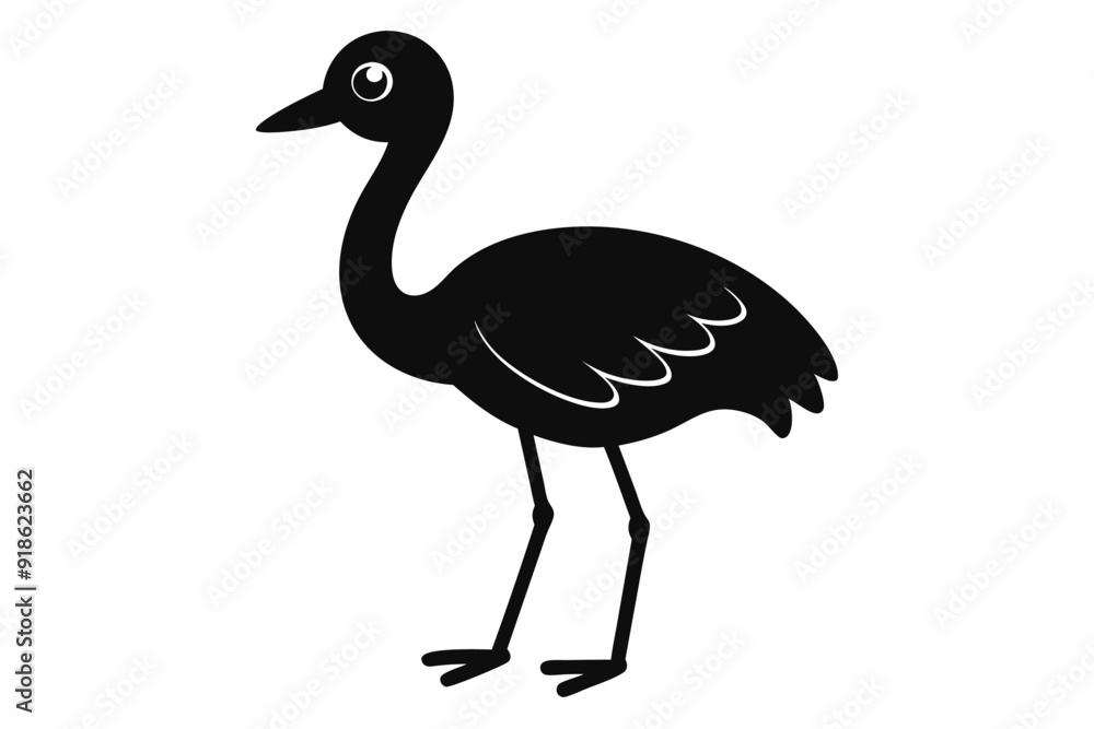 Endangered Whooping Crane Silhouette Vector Geometric, Kawaii, Cartoon, Mascot Logo Illustration Endangered Whooping Crane Silhouette Vector Geometric, Kawaii, Cartoon, Mascot Logo Illustration