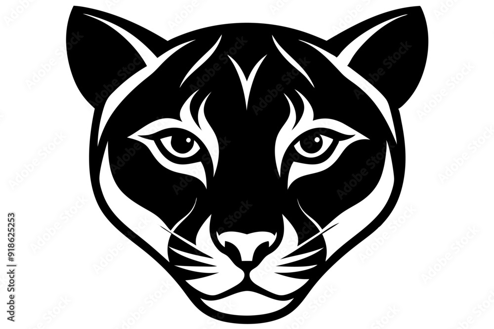 Endangered Florida Panther Black Silhouette Vector Abstract, Geometric, Line Art | Cute Kawaii Cartoon Mascot Logo Clipart Endangered Florida Panther Black Silhouette Vector Abstract, Geometric, Line Art | Cute Kawaii Cartoon Mascot Logo Clipart