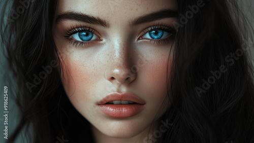 Wallpaper Mural Breathtaking Beauty with Sapphire Blue Eyes Torontodigital.ca