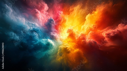 Colorful cosmic explosion - generative ai