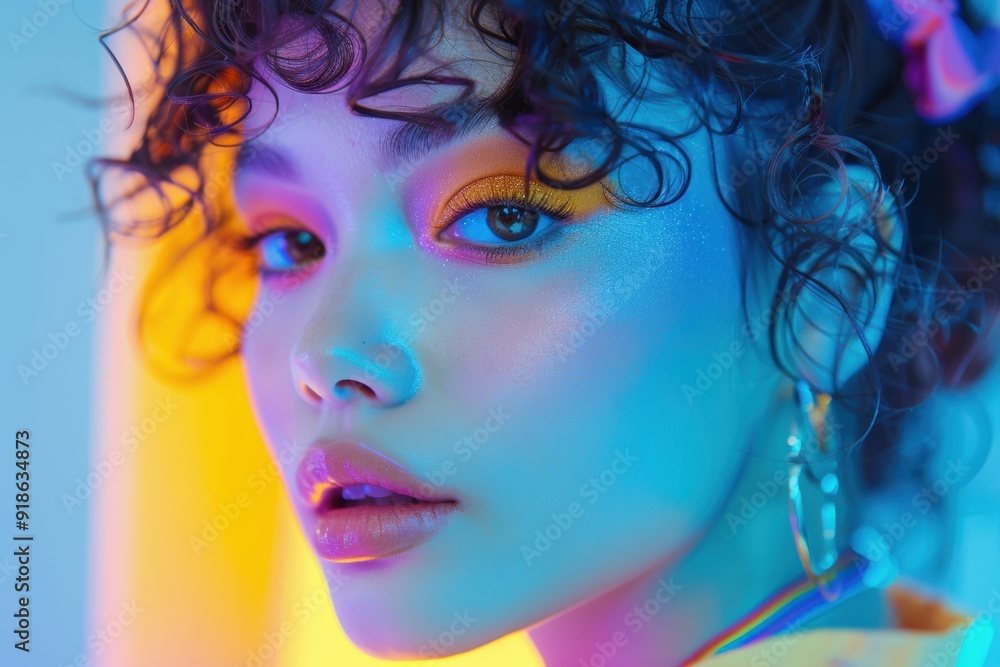 Neon Dreams: A Close-Up of Glamorous Makeup Neon Dreams: A Close-Up of Glamorous Makeup