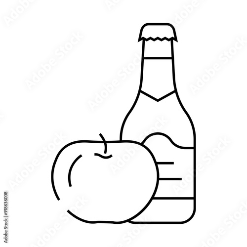 cider apple line icon vector. cider apple sign. isolated contour symbol black illustration