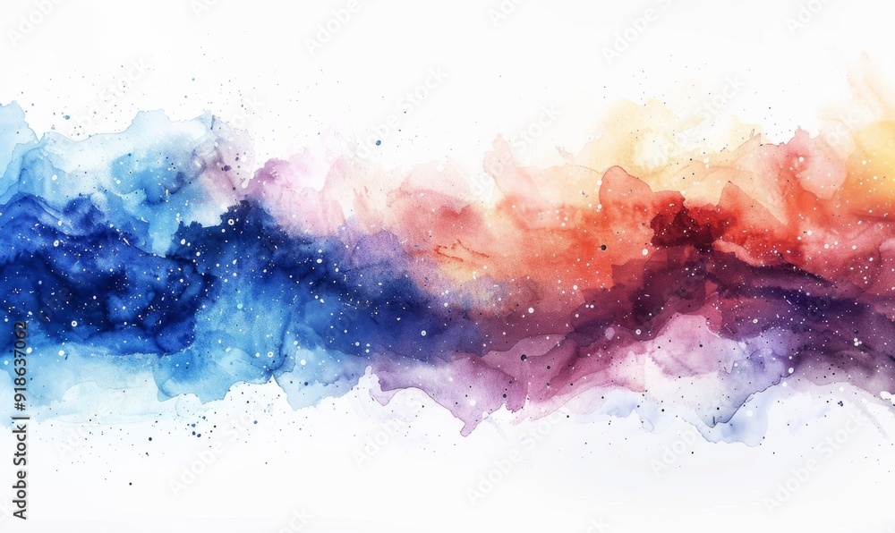 Watercolor abstract galaxy with stars on white. Watercolor abstract galaxy with stars on white.