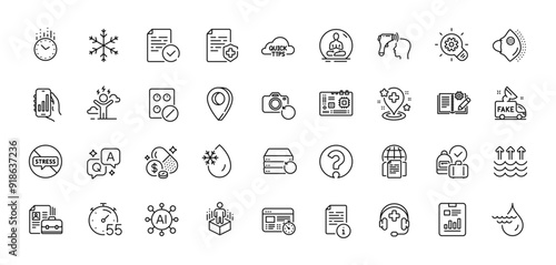 Medical mask, Hydroelectricity and Motherboard line icons pack. AI, Question and Answer, Map pin icons. Time, Report document, Timer web icon. Vector