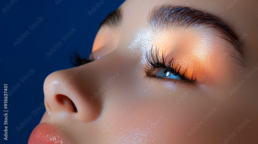 Fototapeta premium Close_up_Woman_with_Glowing_Nasal_Cavity_for_Healthy