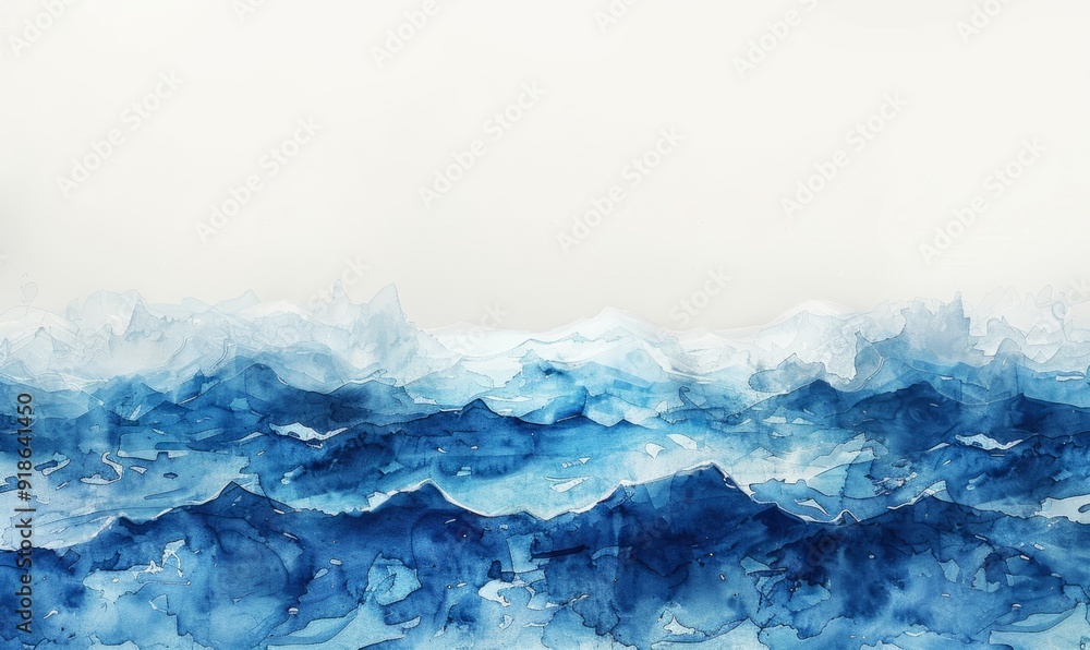 Watercolor abstract seascape on white. Watercolor abstract seascape on white.