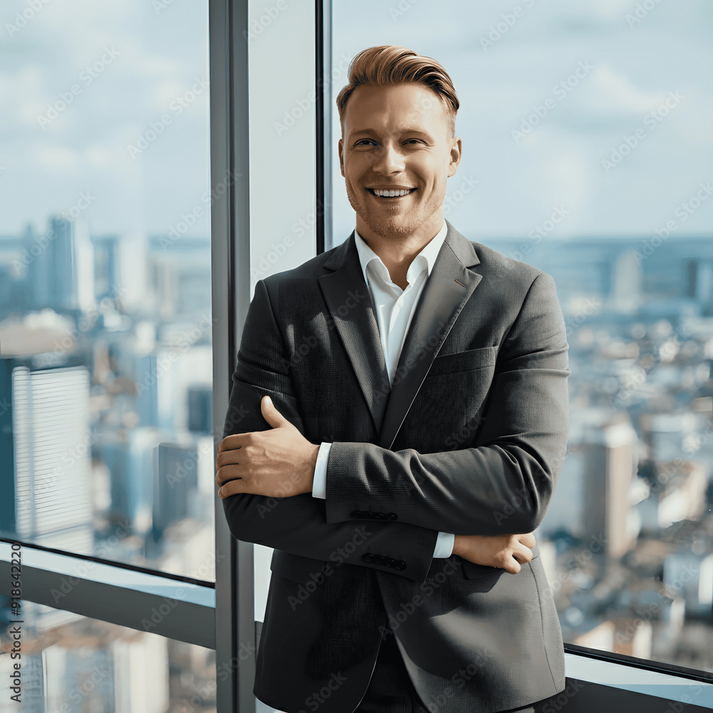 Cheerful male entrepreneur with crossed hands standing near office window view and smiling during work day in company, Caucasian successful corporate boss feeling good from wealthy lifestyle
Cheerful male entrepreneur with crossed hands standing near office window view and smiling during work day in company, Caucasian successful corporate boss feeling good from wealthy lifestyle