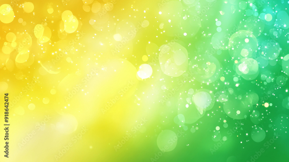 Abstract yellow and green gradient background with bokeh lights. Background design for festive Abstract yellow and green gradient background with bokeh lights. Background design for festive