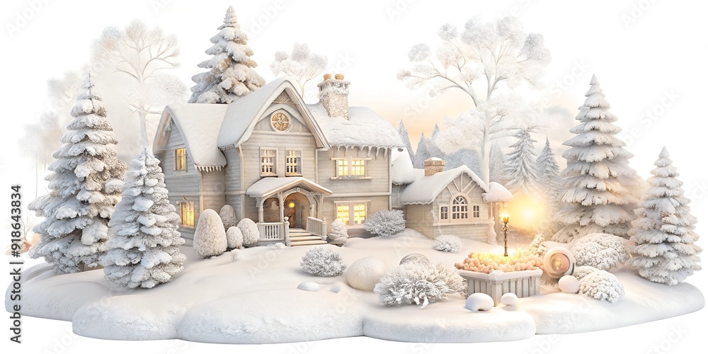 Obraz premium christmas house in the snow