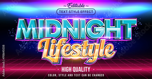 Editable text style effect - Midnight Lifestyle text style theme.
