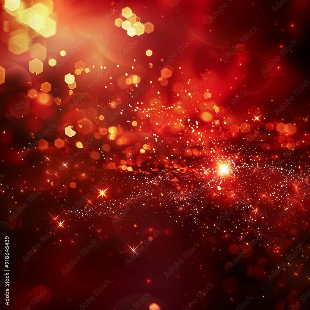 Red and golden Christmas Background with Golden glitter or bokeh lights Red and golden Christmas Background with Golden glitter or bokeh lights