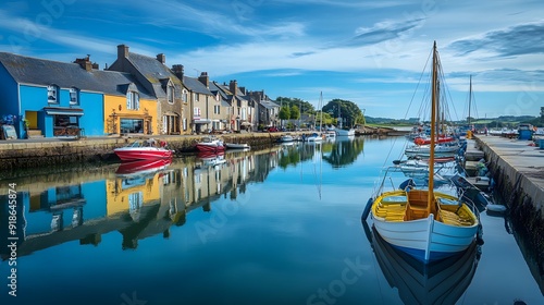 Colorful harbor of La Trinité sur Mer in Brittany, Morbihan photo