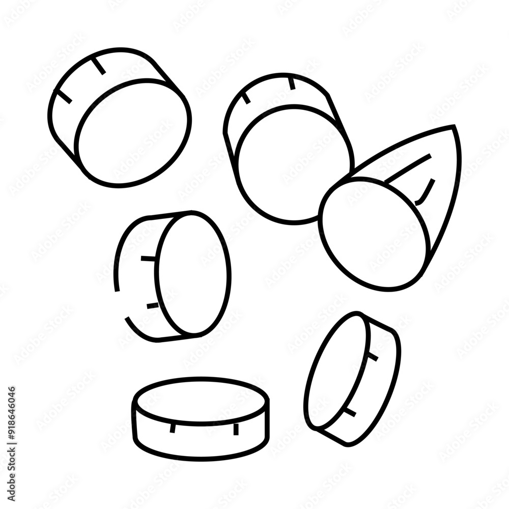 slices banana line icon vector. slices banana sign. isolated contour symbol black illustration