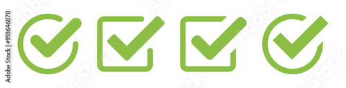check box icon with correct, accept checkmark icons green tick box, check list circle frame - checkbox symbol sign. check mark box square frame