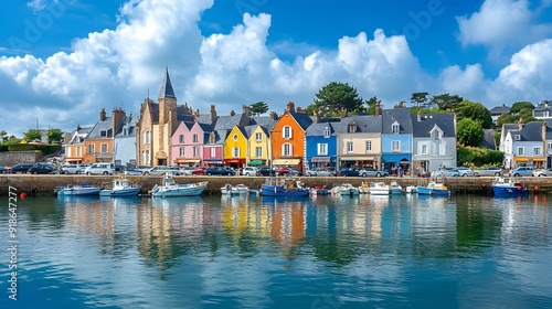 Colorful harbor of La Trinité sur Mer in Brittany, Morbihan photo