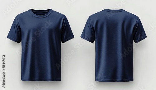 plain navy blue tshirt mockup design front view