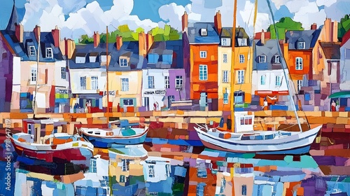 Colorful harbor of La Trinité sur Mer in Brittany, Morbihan