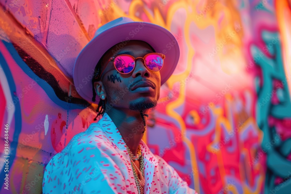 Fototapeta premium Graffiti Artist In A Neon World