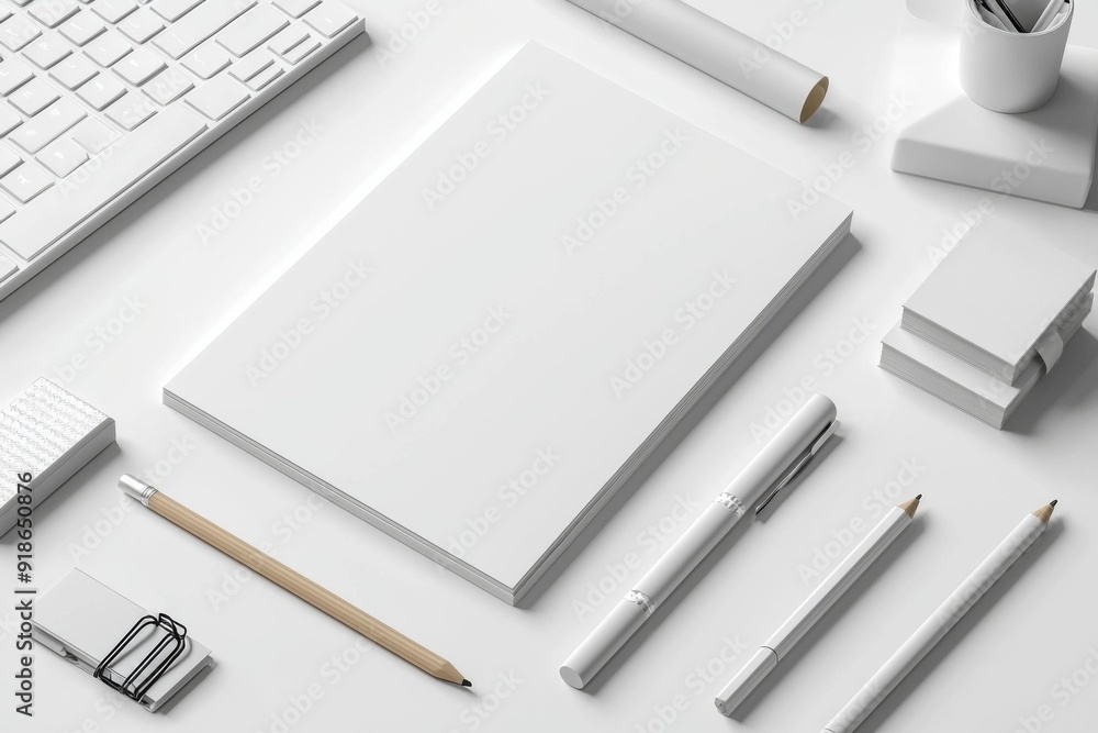 Realistic blank stationery set mockup isolated created with generative ai Realistic blank stationery set mockup isolated created with generative ai