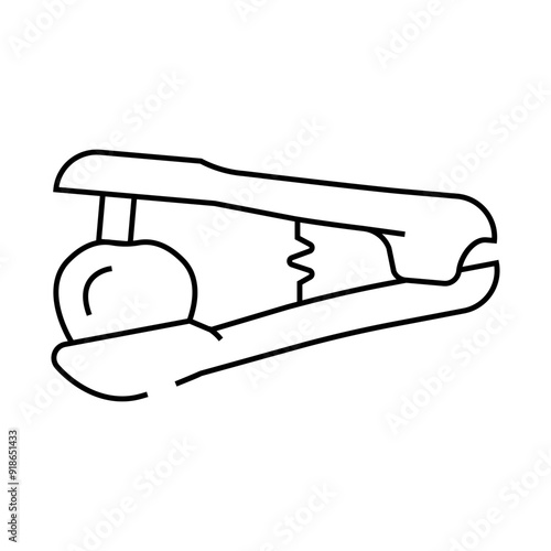 cherry pitting press line icon vector. cherry pitting press sign. isolated contour symbol black illustration