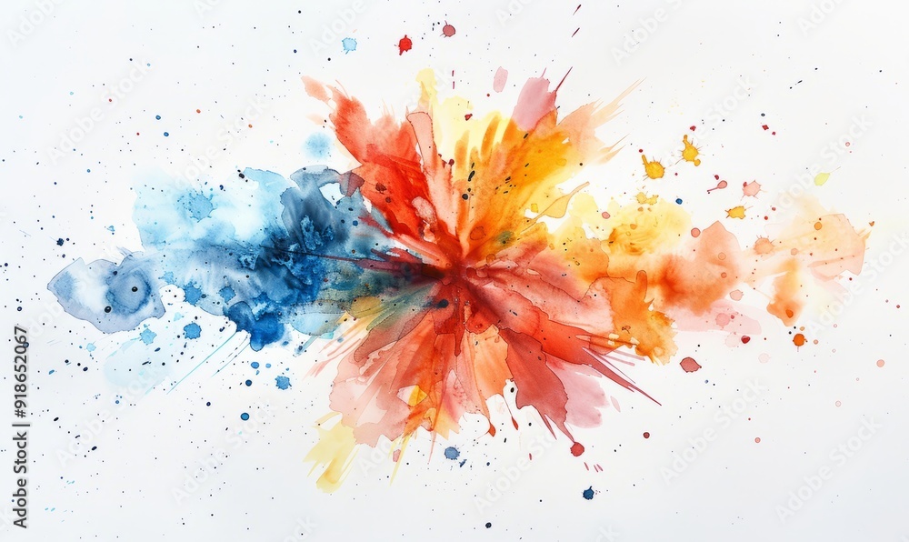 Watercolor abstract starburst on white. Watercolor abstract starburst on white.