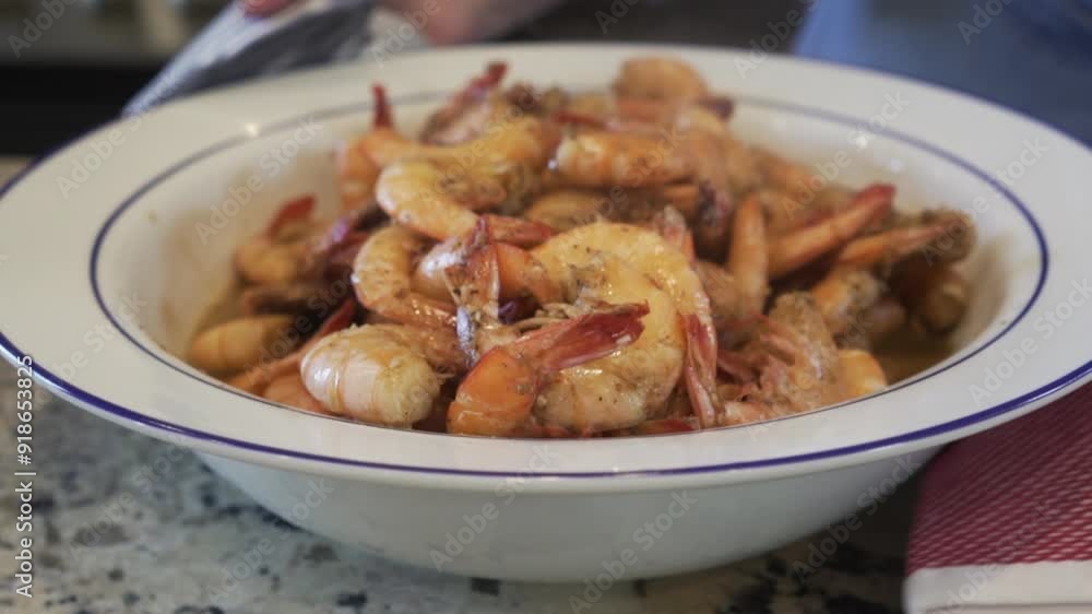 beautiful bowl of Sautéed Shrimp beautiful bowl of Sautéed Shrimp