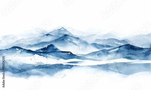 Wallpaper Mural Watercolor abstract snowdrifts on white. Torontodigital.ca