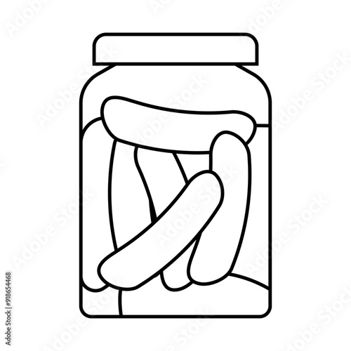 pickled cucumber line icon vector. pickled cucumber sign. isolated contour symbol black illustration