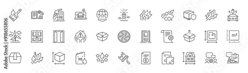 Energy inflation, Brush and Global engineering line icons. Pack of Cable section, Rise price, Quality icon. Technical documentation, Engineering team, Inventory report pictogram. Line icons. Vector