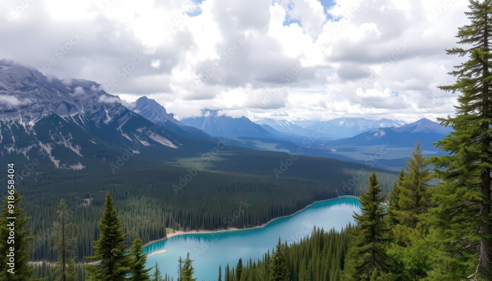 Majestic Mountain Lake Landscape. Majestic Mountain Lake Landscape.