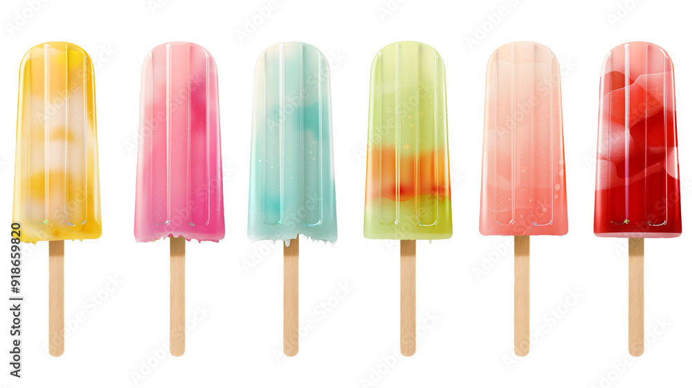 Popsicles, multiple angles view side top front group various flavors and shapes on transparent background cutout, PNG file, mockup template for artwork graphic design, Generated AI Popsicles, multiple angles view side top front group various flavors and shapes on transparent background cutout, PNG file, mockup template for artwork graphic design, Generated AI