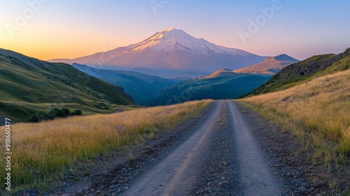 mountain road in the morning