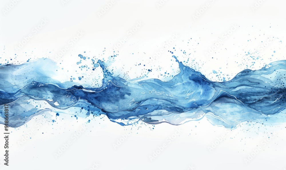 Watercolor abstract rippling water on white. Watercolor abstract rippling water on white.