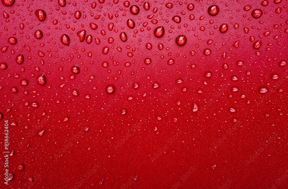 Water drops on a red background Water drops on a red background