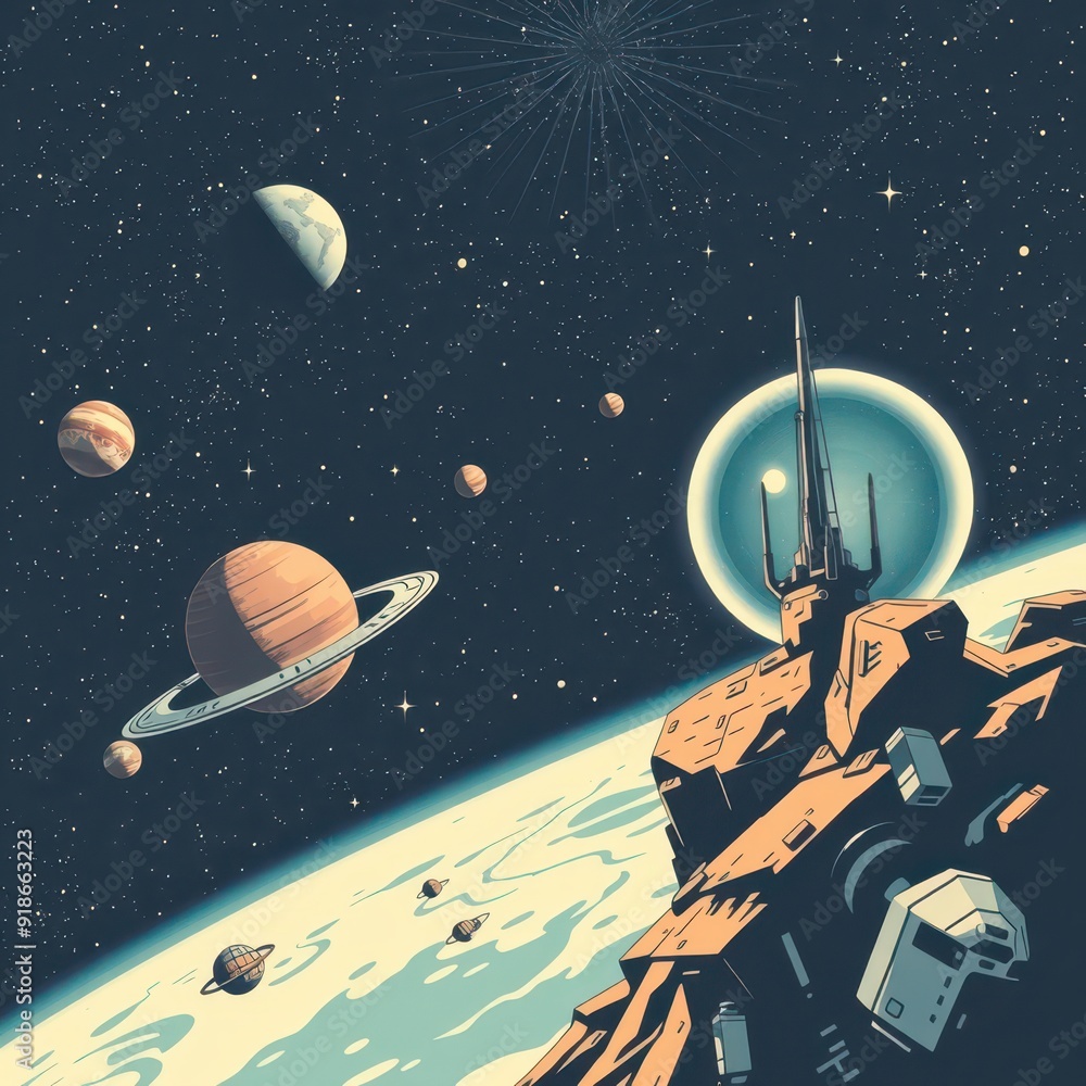 Spacecraft Landing on Alien Planet. Spacecraft Landing on Alien Planet.