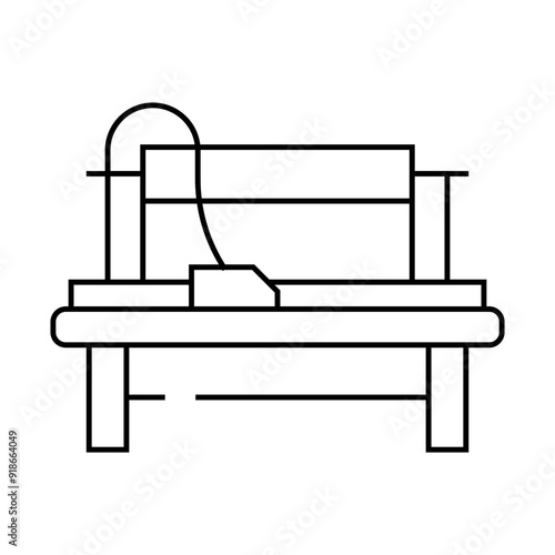 cutting ruler sewing line icon vector. cutting ruler sewing sign. isolated contour symbol black illustration