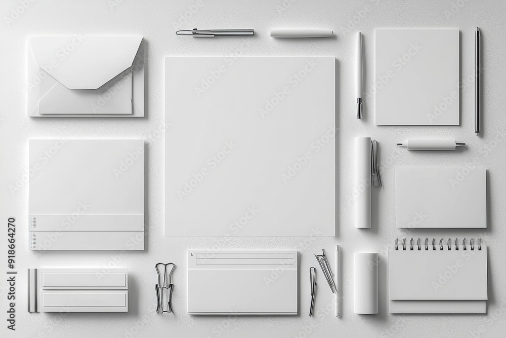 Realistic blank stationery set mockup isolated created with generative ai Realistic blank stationery set mockup isolated created with generative ai