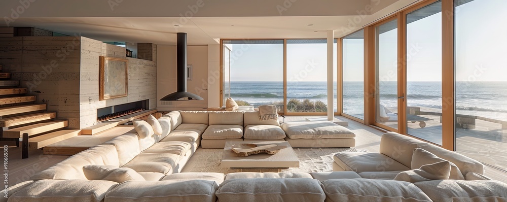 Minimalist beach house with clean lines. Minimalist beach house with clean lines.